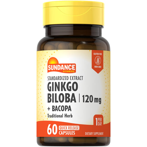 Sundance Sundance Vitamins Quick Release Capsules 120Mg  Ginkgo Biloba +Bacopa Capsules 60Ea Vitamins & Supplements White Smoke