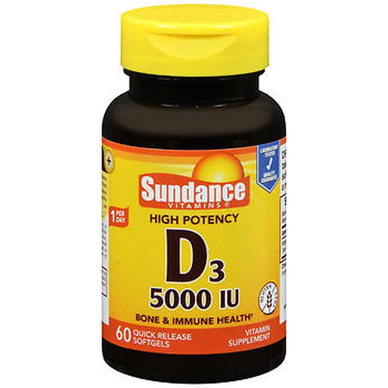 Sundance Sundance Vitamins Vitamin D3 High Potency - 60 Softgels Vitamins & Supplements Black