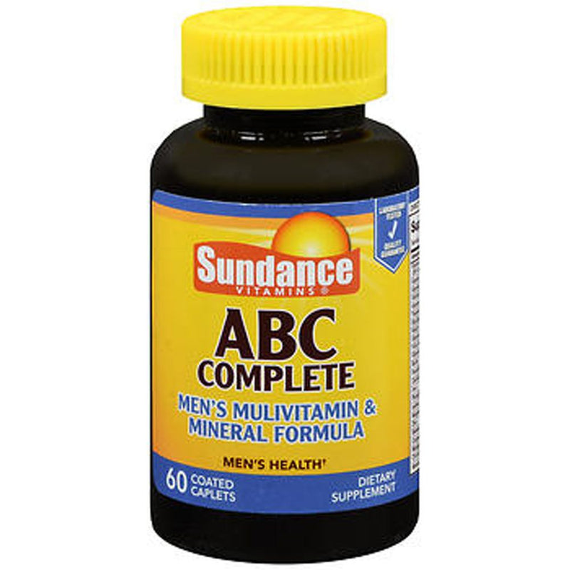 Sundance Sundance Vitamins  Men's Multivitamin & Mineral Formula ABC Complete Vitamins Caplets 60Ea Vitamins & Supplements Black