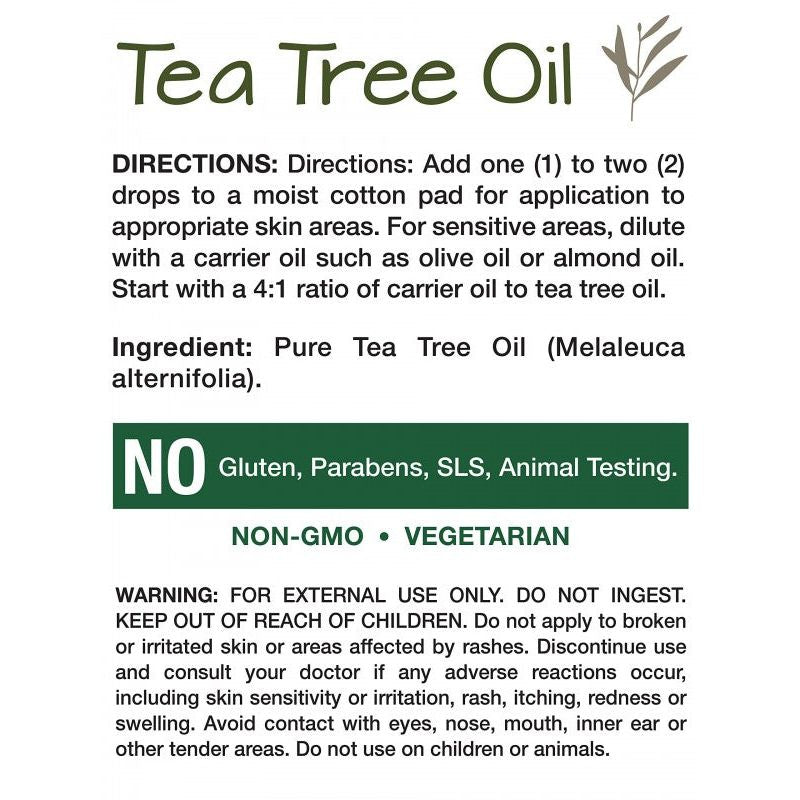 Nature's Truth Nature's Truth Tea Tree Oil, Australian, Pure, Purifying 2 Fl Oz Vitamins & Supplements White Smoke