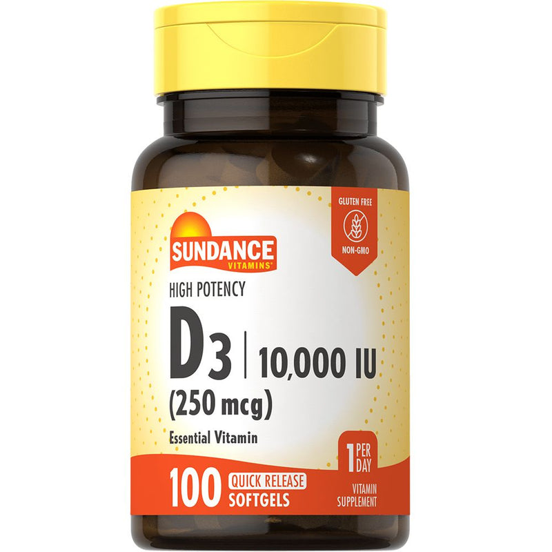 Sundance Sundance Vitamin 10.000 IU(250Mcg)High Potency Vitamin D3 Softgels 100Ea Vitamins & Supplements White Smoke