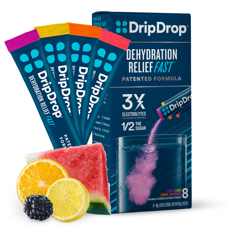 DripDrop DripDrop Electrolyte Vegan Powder For Dehydration Relief - Bold Classics Variety Pack - 8ct Health & Beauty White Smoke