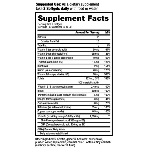 Nephroceuticals Nephroceuticals ProRenal+D With Omega-3 Fish Oil Kidney Multivitamin 90-Day Supply Vitamins & Supplements Dark Gray