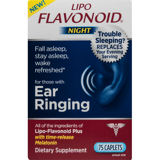 Lipo-Flavonoid Lipo-Flavonoid Night Ear Heath Supplement With Melatonin 75 Caplets Health & Beauty Midnight Blue