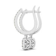 Bids.com Cushion Shape Halo Style Diamond Drop Earrings in 14k White Gold (1/2 cttw) Earrings White Smoke White Gold