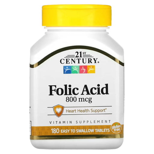 21st Century 21st Century Folic Acid 0.8 Mg Tablets 180 Ct Vitamins & Supplements White Smoke
