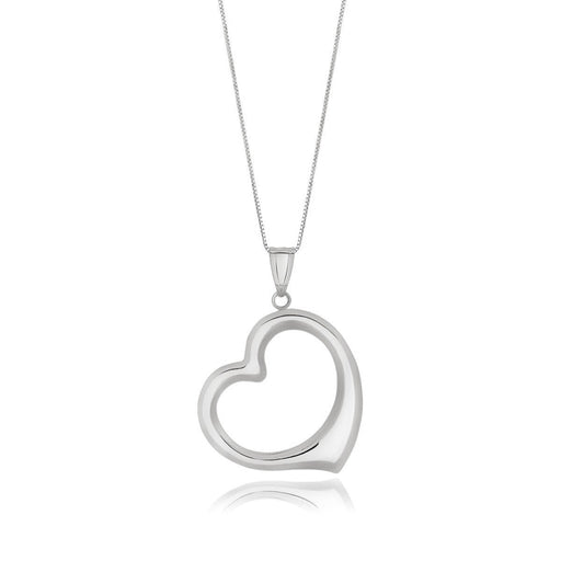 Bids.com 14k White Gold Floating Heart Drop Pendant Pendants White Smoke 18 / White Gold