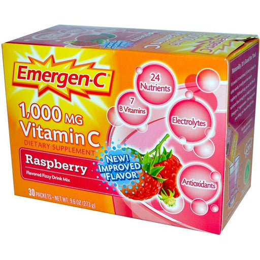 Emergen-C Emergen-C Vitamin 1000 Mg, Raspberry, Fizzy Drink Mix Vitamins & Supplements White Smoke