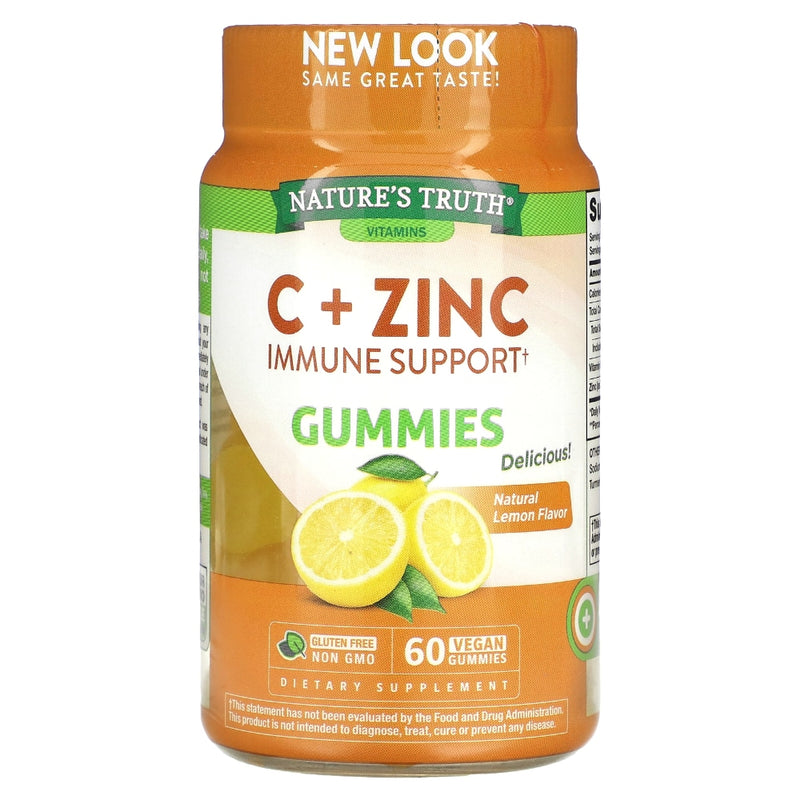 Nature's Truth Nature's Truth Vitamin C, Immune Support + Manuka Honey, Zinc, Gummies, Natural Honey Lemon Vitamins & Supplements Seashell