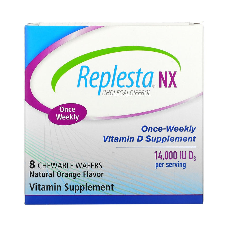 Replesta Replesta NX Cholecalciferol, Once-Weekly Vitamin D, Natural Orange, 14,000 IU, 8 Chewable Wafers Vitamins & Supplements White Smoke