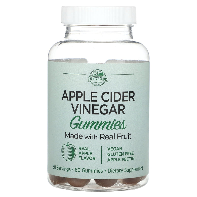 Country Farms Country Farms Apple Cider Vinegar Gummies, Real Apple, 60 Gummies Vitamins & Supplements White Smoke