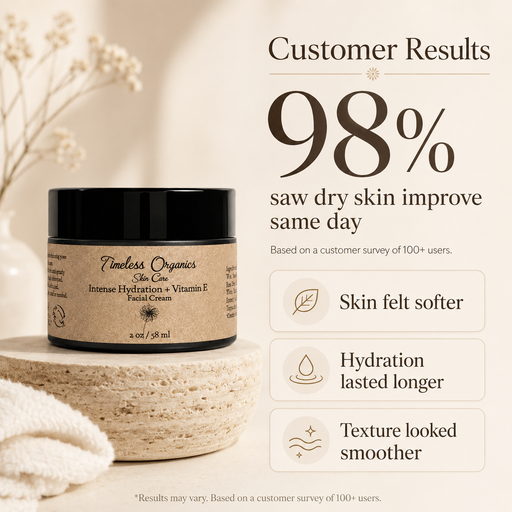 Timeless Organics Skin Care Intense Hydration + Vitamin E Facial Cream Antique White