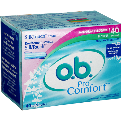 O.b. O.b. Pro Comfort Tampons, Multi-Pack, 40-Count Packages Tampons White Smoke