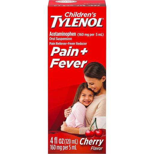 Tylenol Tylenol Pain + Fever, 160 Mg, Cherry Flavor, Ages 2-11 Years 4 Oz Health & Beauty Red