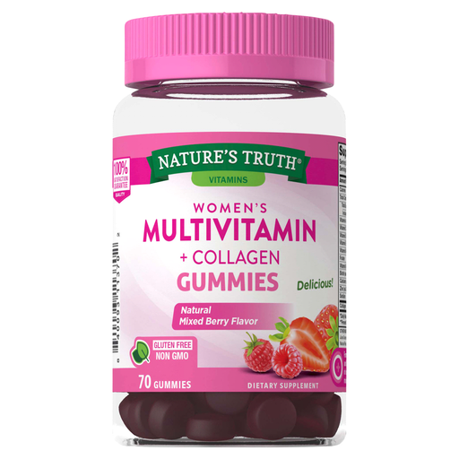 Nature's Truth Nature's Truth Women's Multivitamin + Collagen Gummies - Natural Mixed Berry Flavor 70ct Vitamins & Supplements White Smoke