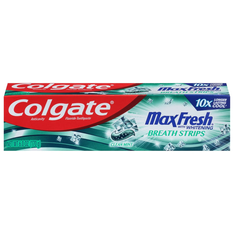 Colgate Colgate Max Fresh Toothpaste With Mini Breath Strips Clean Mint - 6oz Toothpaste Light Steel Blue