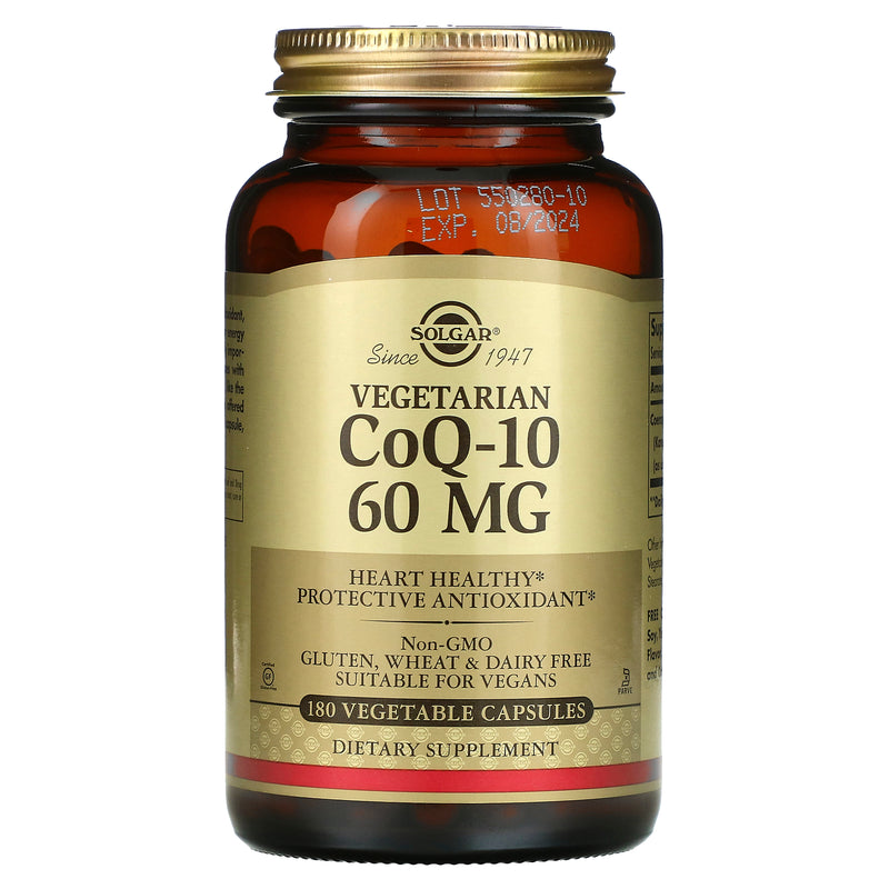 Solgar Solgar CoQ-10, 60 Mg, Coenzyme, Vegetarian, 180 Vegetable Capsules Vitamins & Supplements Dark Khaki