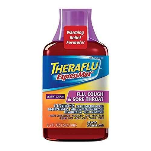 Theraflu Theraflu Cough & Sore Throat, Berry Flavor 8.3 Oz Health & Beauty White Smoke
