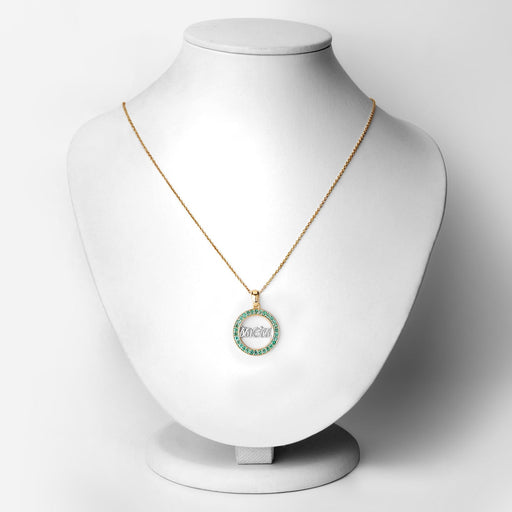 Bids.com 0.54 Carat Genuine Emerald .925 Sterling Silver Pendant Pendants White Smoke size 18.00