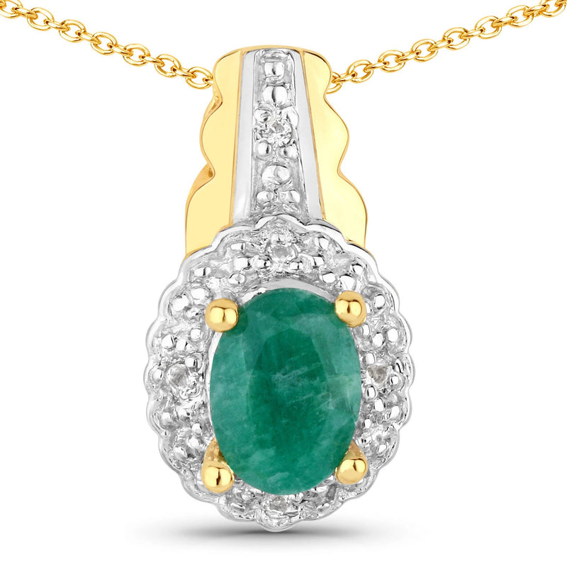 Bids.com 1.71 Carat Dyed Emerald and White Topaz .925 Sterling Silver Jewelry Set Jewelry Sets White Smoke One,size 18.00,size 20.00