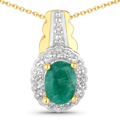 Bids.com 1.71 Carat Dyed Emerald and White Topaz .925 Sterling Silver Jewelry Set Jewelry Sets White Smoke One,size 18.00,size 20.00
