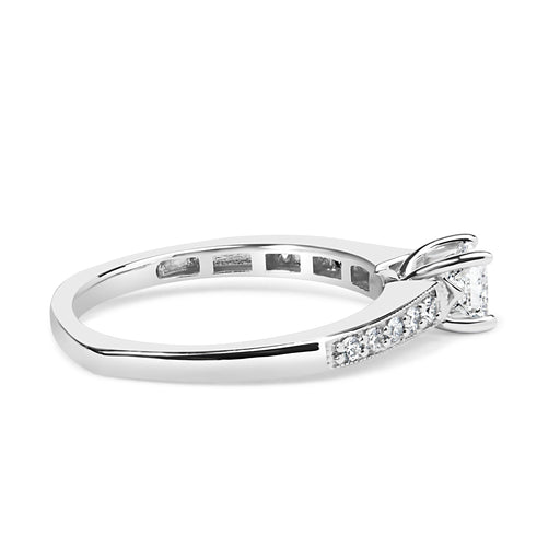 Bids.com 14K White Gold Diamond 1/2 Cttw Princess Cut Diamond Engagement Ring (G-H Color, VS2-SI1 Clarity) - Size 7 Rings White Smoke 7 / White.Gold