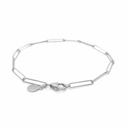 Bids.com 14k White Gold Wire Paperclip Bracelet (2.7mm) Bracelets White Smoke 7 / White Gold