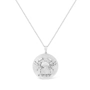 Bids.com .925 Sterling Silver Diamond Accent Cancer Zodiac Design 18" Pendant Necklace Medallion (K-L Color, I1-I2 Clarity) Necklaces White Smoke White.Sterling Silver / 18