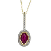 Bids.com .43ct Ruby Diamond Fashion Pendants 14KT Yellow Gold Pendants White Smoke 18