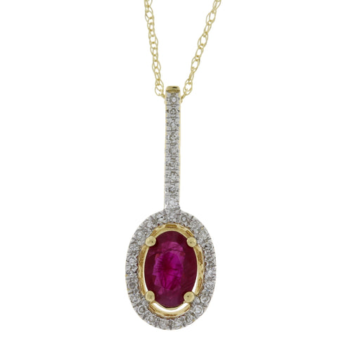Bids.com .43ct Ruby Diamond Fashion Pendants 14KT Yellow Gold Pendants White Smoke 18