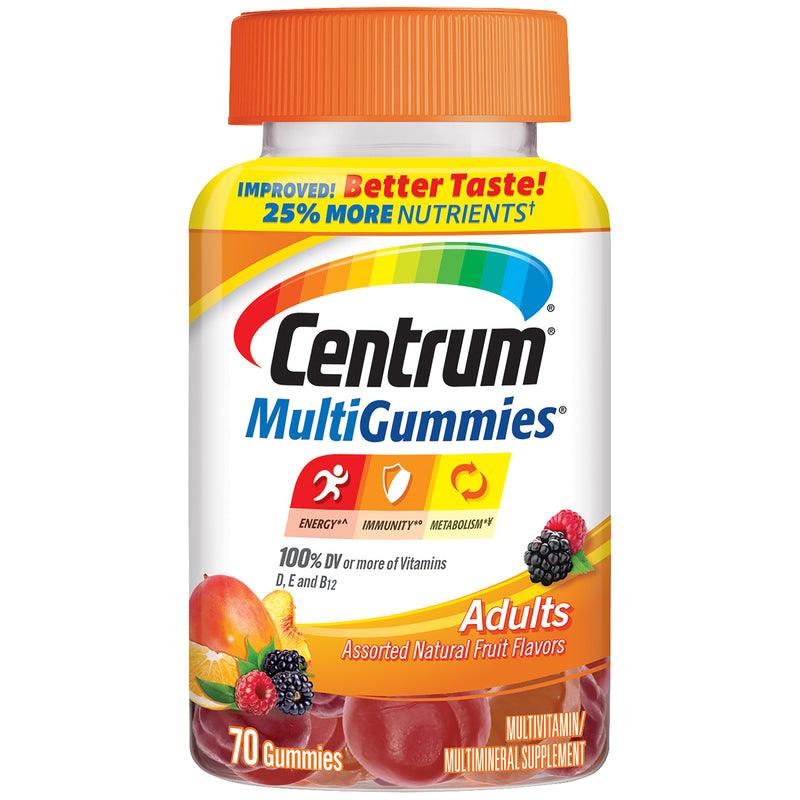 Centrum Centrum MultiGummies Gummy Multivitamin For Adults, Multivitamin/Multimineral Supplement With Vitamins D, B And E, Assorted Fruit Flavor Vitamins & Supplements White Smoke