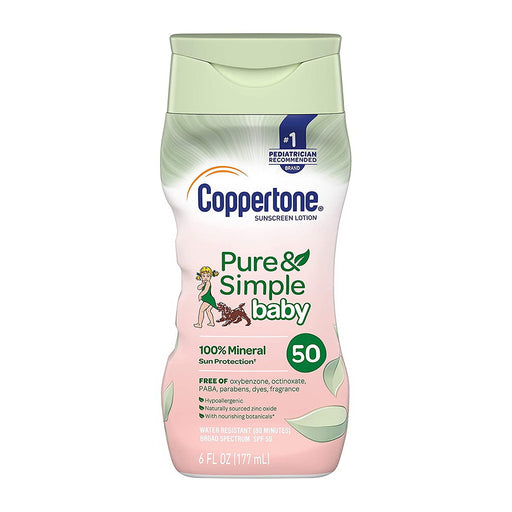 Coppertone Coppertone Sunscreen Lotion, Pure & Simple Baby, SPF 50 Sunscreen White Smoke