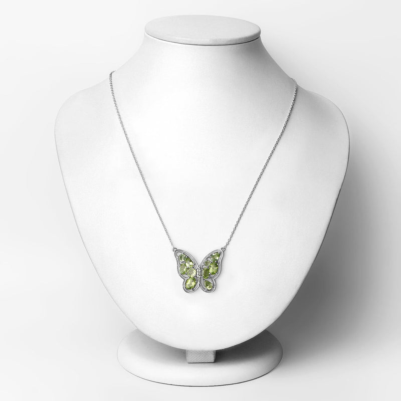 Bids.com 4.65 Carat Genuine Peridot .925 Sterling Silver Necklace Necklaces White Smoke