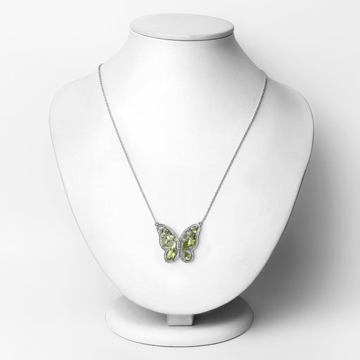 Bids.com 4.65 Carat Genuine Peridot .925 Sterling Silver Necklace Necklaces White Smoke