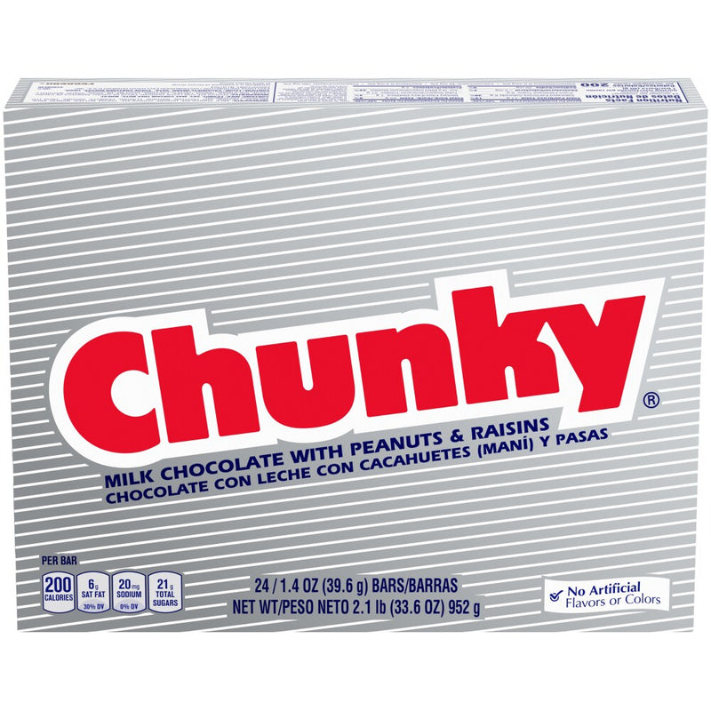 Chunky Chunky Candy Bars 24x1.4 Oz. Wrappers Candy & Chocolate Light Gray