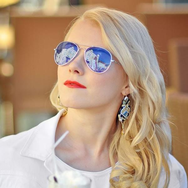 zeroUV Retro Metal Color Tinted Lens Aviator Sunglasses 8405 59mm Sunglasses Lavender Red,Orange,Pink,Purple,Blue,Yellow,Green