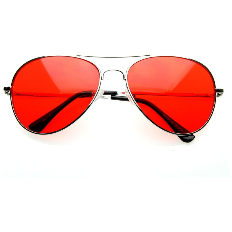 zeroUV Bachelor Party Movie Color Costume Aviator Sunglasses 8405 Sunglasses White Smoke Red