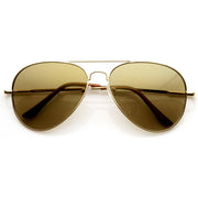 zeroUV Large Premium Metal Aviator Sunglasses W/ Spring Temples 1377 Sunglasses White Smoke Gold Amber,Gold Mirror,Gold Green,Gold Brown