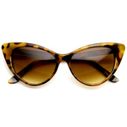 zeroUV Womens Fashion Hot Tip Pointed Vintage Cat Eye Sunglasses 8371 Sunglasses White Smoke Havana