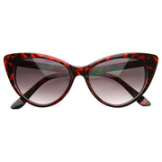 zeroUV Womens Fashion Hot Tip Pointed Vintage Cat Eye Sunglasses 8371 Sunglasses White Smoke Red Tortoise