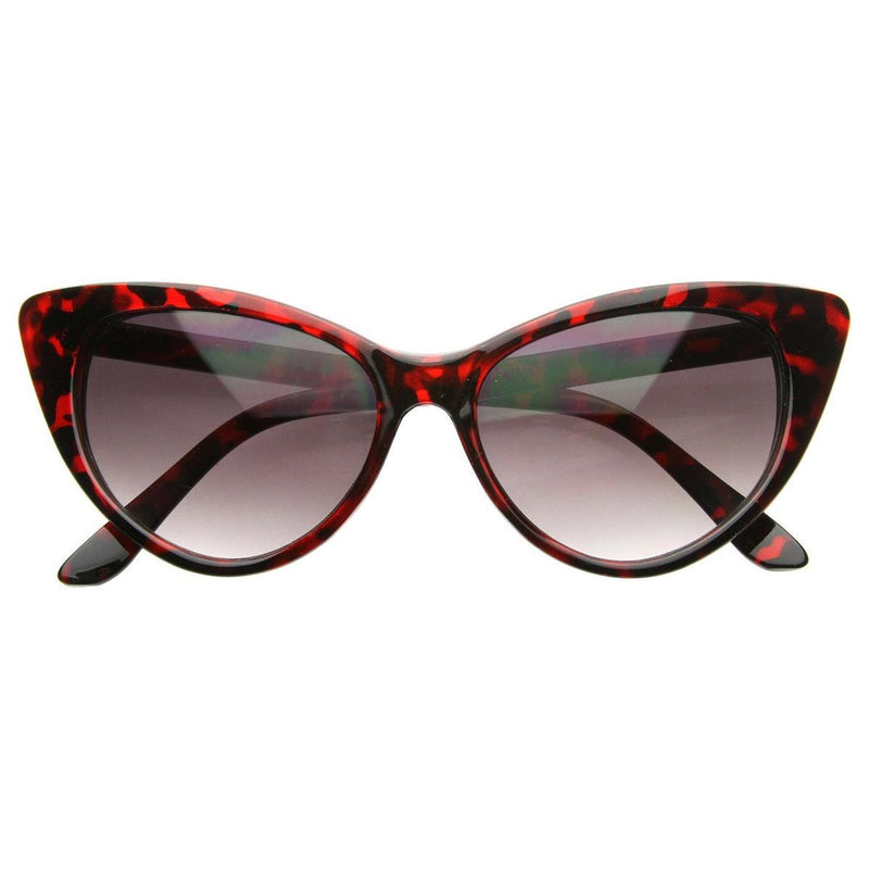 zeroUV Womens Fashion Hot Tip Pointed Vintage Cat Eye Sunglasses 8371 Sunglasses White Smoke Red Tortoise