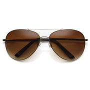 zeroUV Large Round Full Metal Aviator Sunglasses 1373 58mm Sunglasses White Smoke Gold
