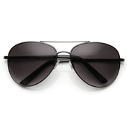 zeroUV Large Round Full Metal Aviator Sunglasses 1373 58mm Sunglasses White Smoke Gunmetal