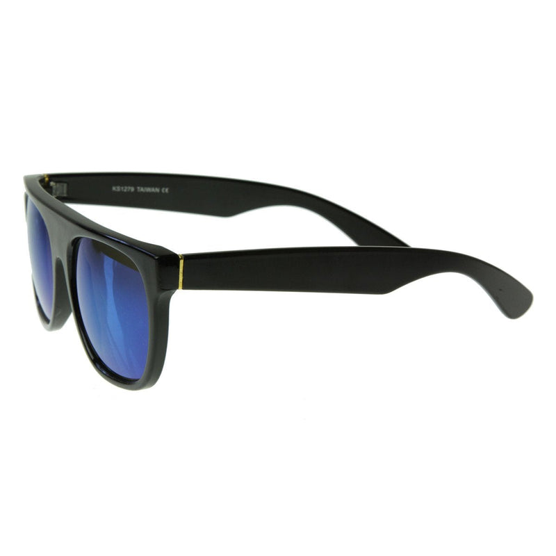 zeroUV Retro Super Flat Top Flash Mirrored Lens Sunglasses 8090 Sunglasses White Smoke Black Ice,White Ice,Clear Ice,White Sun,Black Sun,Black Fire,Red Sun,Black Midnight,Black Purple