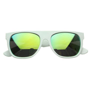 zeroUV Retro Super Flat Top Flash Mirrored Lens Sunglasses 8090 Sunglasses White Smoke White Sun