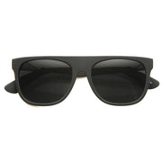 zeroUV Hipster Super Flat Top Retro Horned Rim Sunglasses 8066 Sunglasses Dark Slate Gray Rubber Matte Black