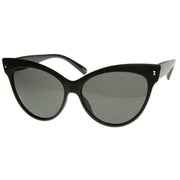 zeroUV High Pointed Tip Inset Frame Oversize Cat Eye Sunglasses 8462 Sunglasses White Smoke Matte Black