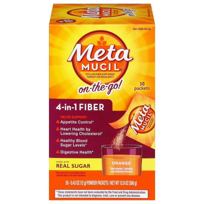 Metamucil Metamucil Orange Smooth Sugar Psyllium Fiber Powder Packets Health & Beauty Dark Red