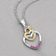 Bids.com 0.14 Carat Genuine Ruby .925 Sterling Silver Pendant Pendants Gray size 18.00