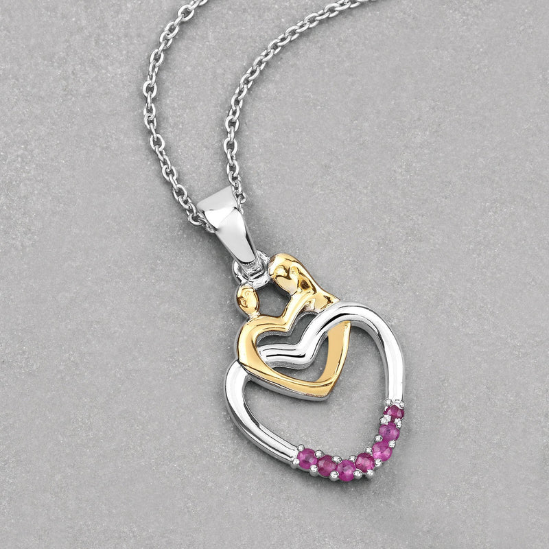 Bids.com 0.14 Carat Genuine Ruby .925 Sterling Silver Pendant Pendants Gray size 18.00
